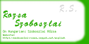 rozsa szoboszlai business card