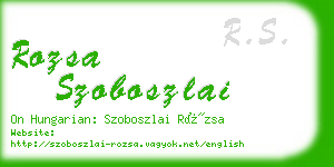 rozsa szoboszlai business card